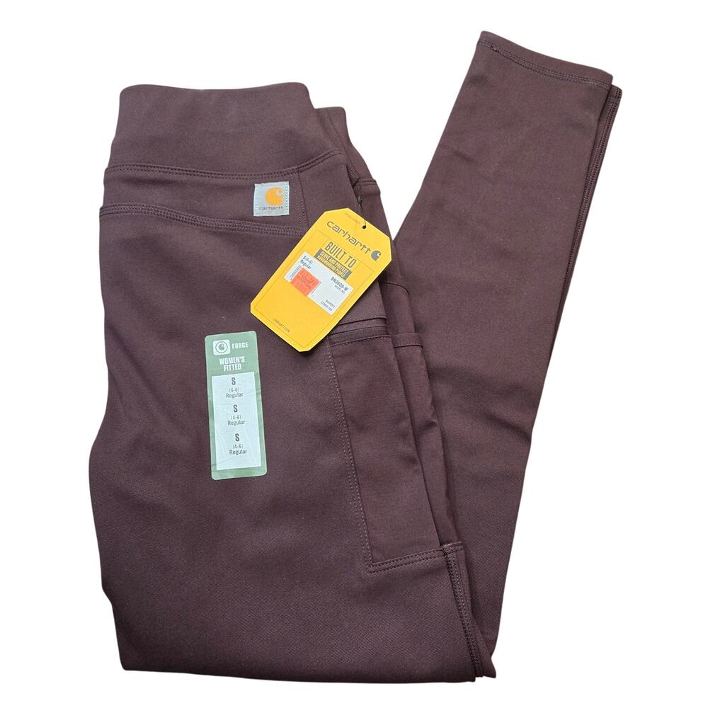 NWT Carhartt Force Women's Size S Regular Blackberry Utility Leggings